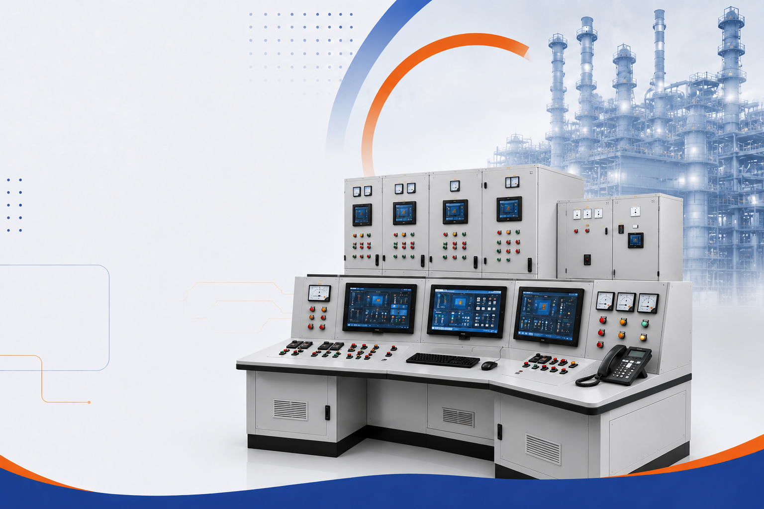Boltech SCADA-integrated control desk monitoring industrial processes